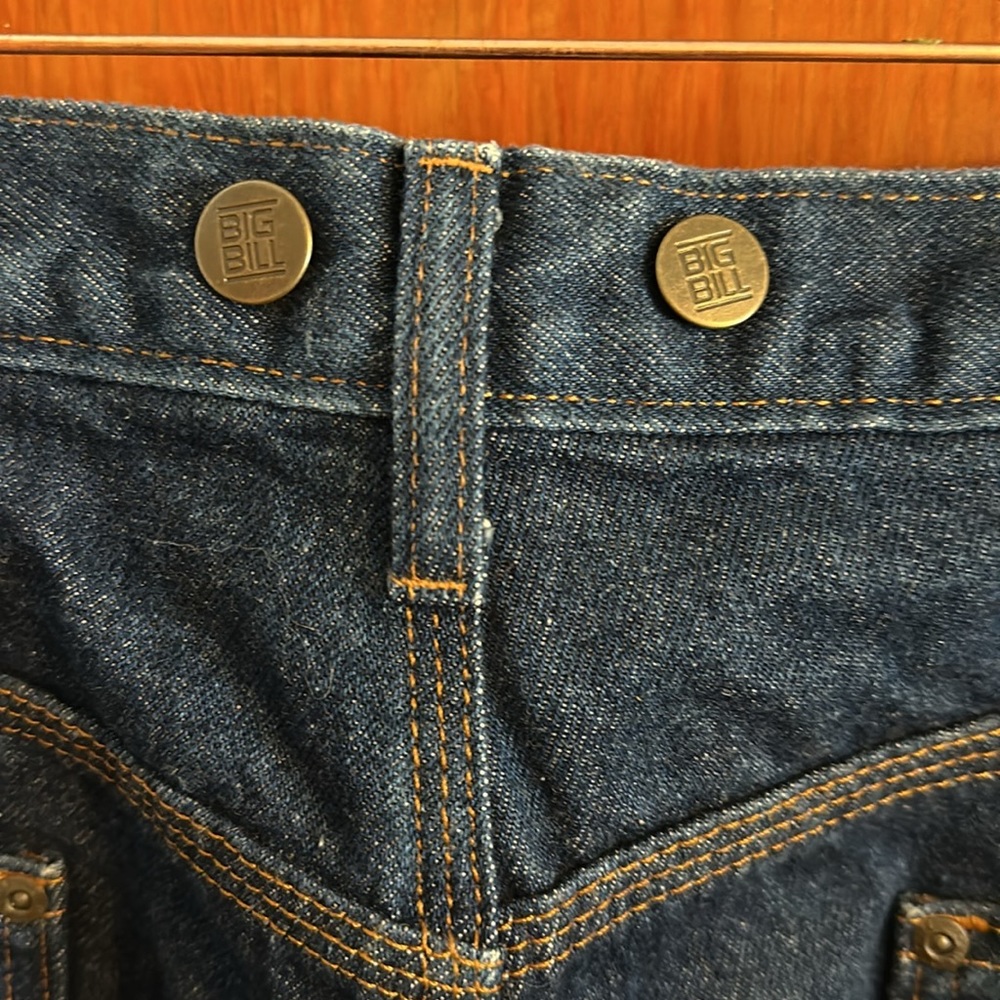 💜💜 BIG BILL Heavy Duty Denim Jean’s Men’s Size 40X30 - Picture 4 of 10